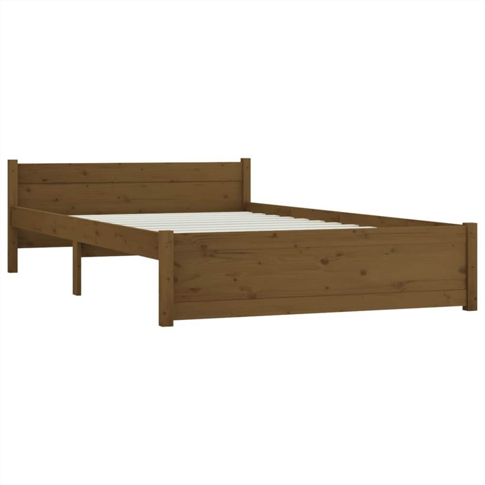 Bed Frame Honey Brown Solid Wood 135x190 Cm 4FT6 Double 9 Bed Frame Honey Brown Solid Wood 135x190 cm 4FT6 Double