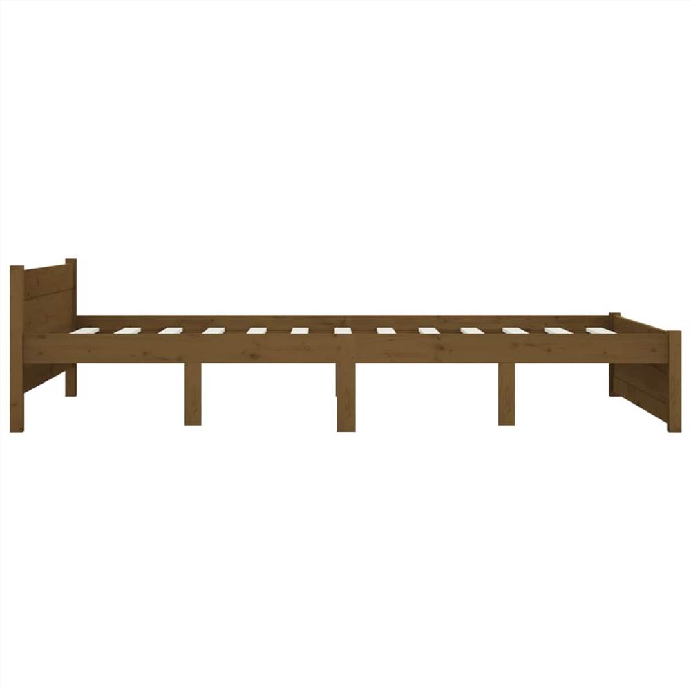 Bed Frame Honey Brown Solid Wood 135x190 Cm 4FT6 Double 11 Bed Frame Honey Brown Solid Wood 135x190 cm 4FT6 Double