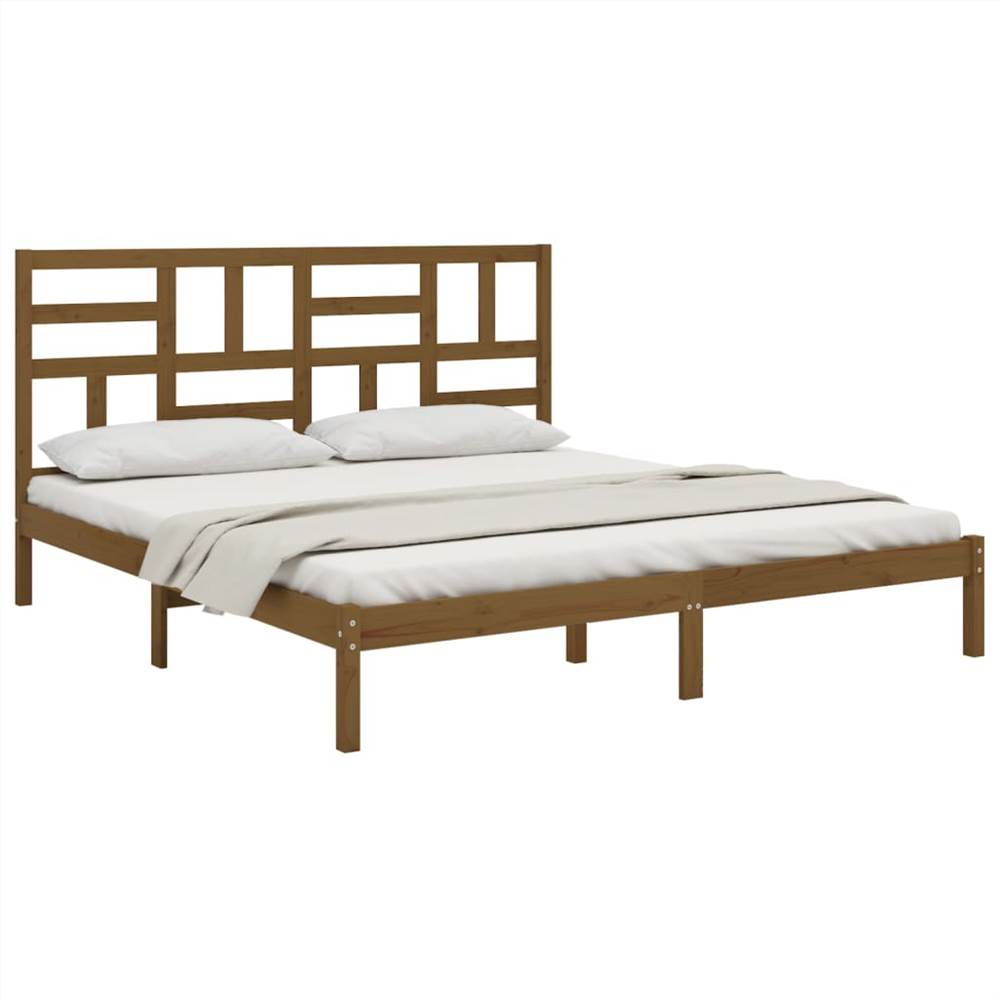 Bed Frame Honey Brown Solid Wood 200x200 cm