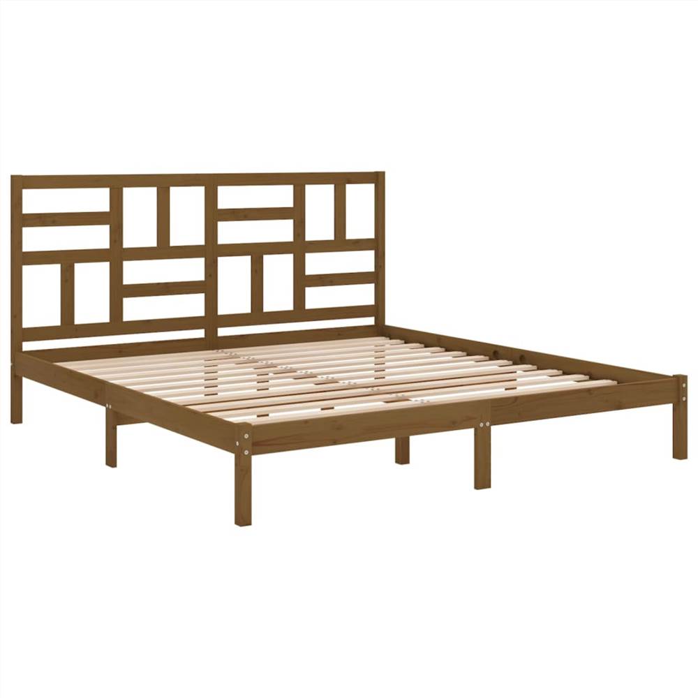 Bed Frame Honey Brown Solid Wood 200x200 cm