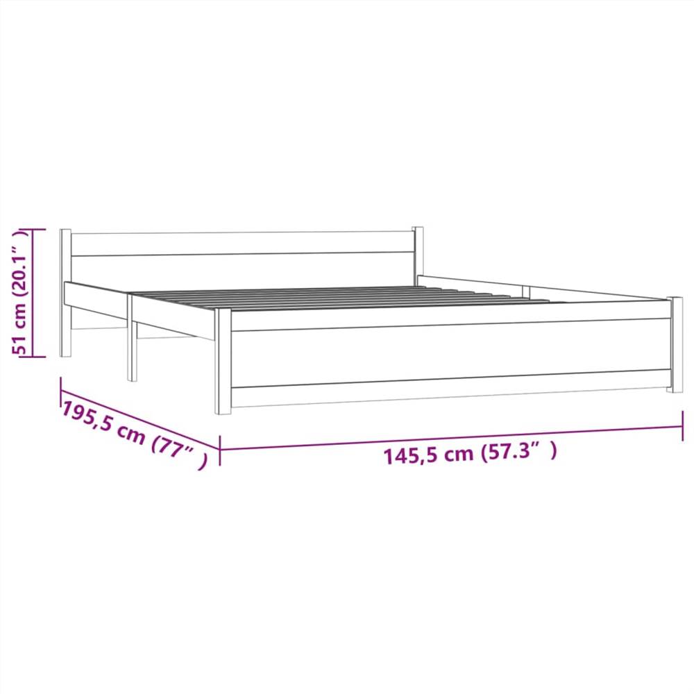 Bed Frame Solid Wood 140x190 cm