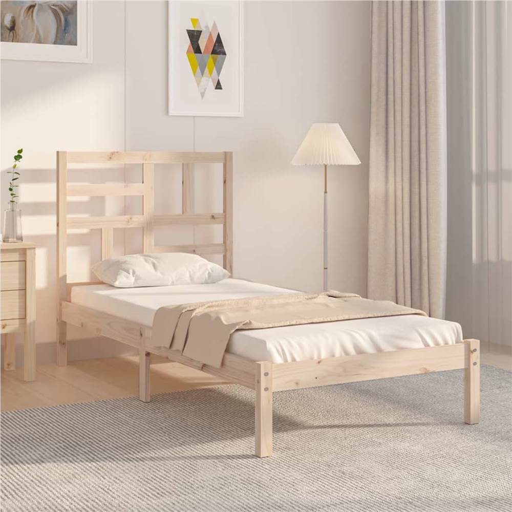 

Bed Frame Solid Wood 75x190 cm 2FT6 Small Single