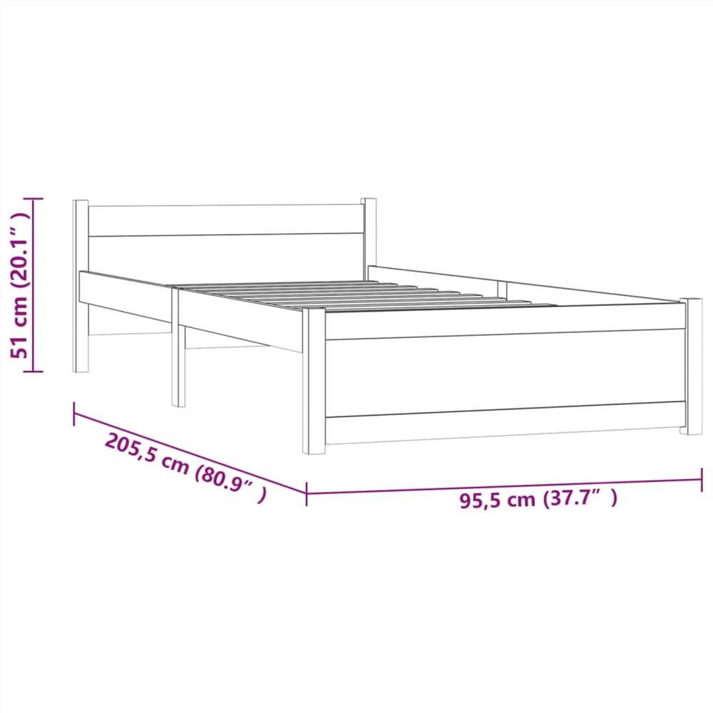 Bed Frame Solid Wood 90x200 cm