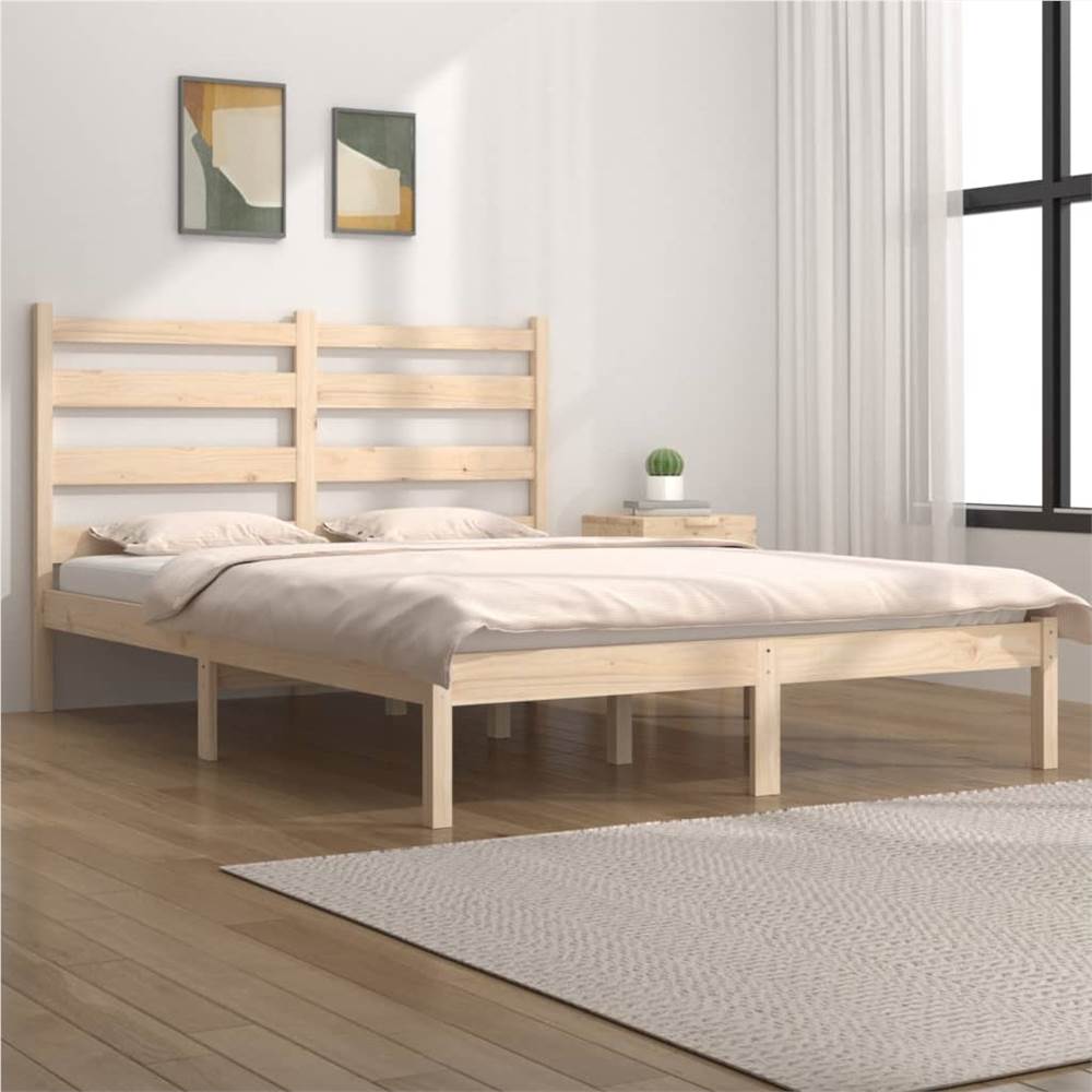 

Bed Frame Solid Wood Pine 150x200 cm 5FT King Size