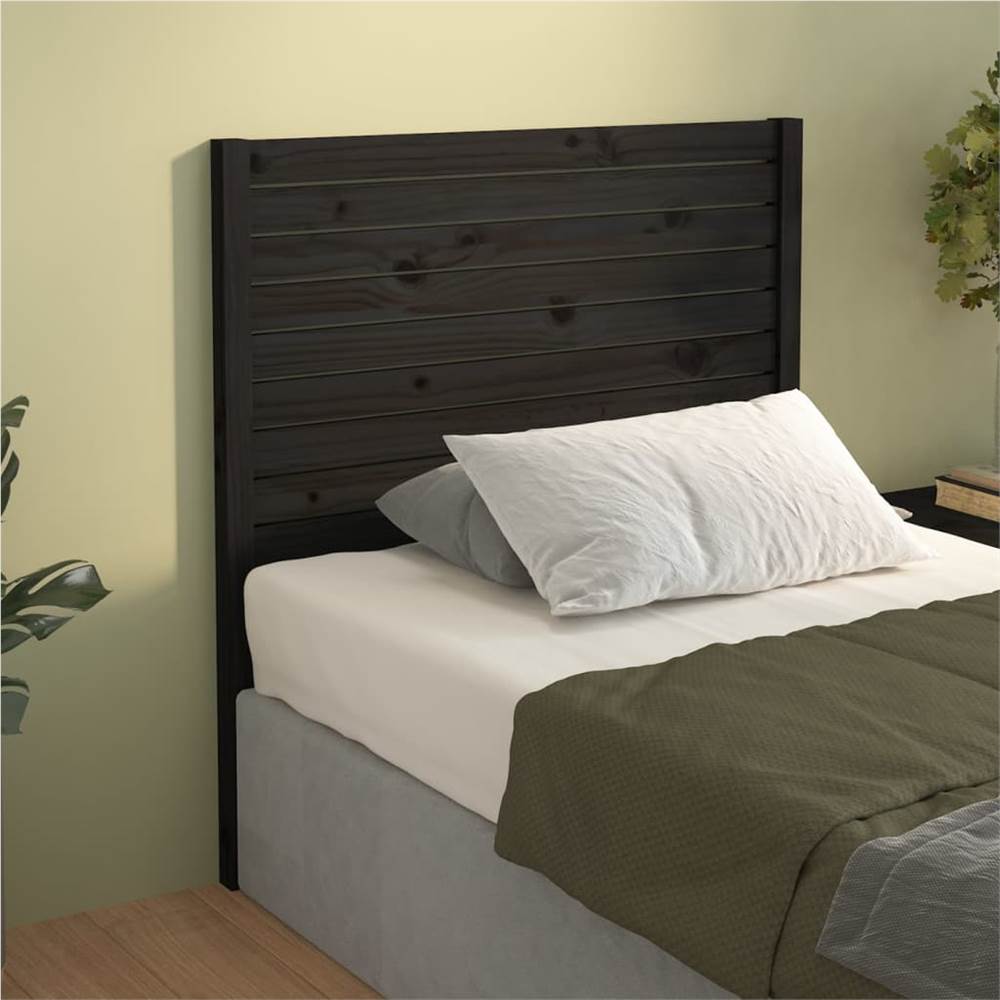 

Bed Headboard Black 106x4x100 cm Solid Wood Pine