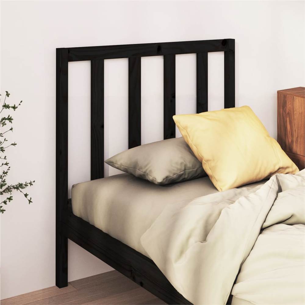 

Bed Headboard Black 106x4x100 cm Solid Wood Pine