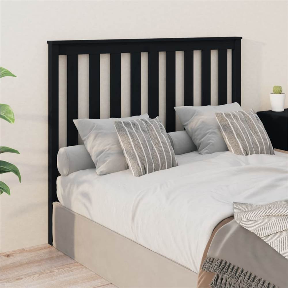 

Bed Headboard Black 141x6x101 cm Solid Wood Pine