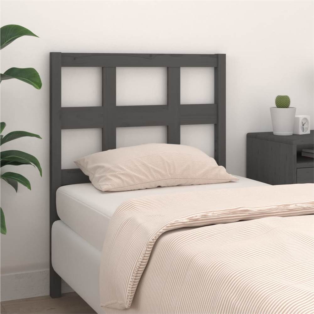 

Bed Headboard Grey 105.5x4x100 cm Solid Wood Pine