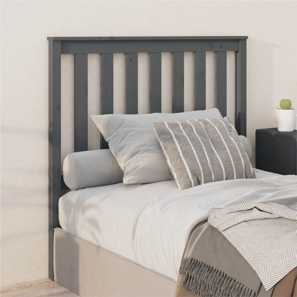 

Bed Headboard Grey 106x6x101 cm Solid Wood Pine