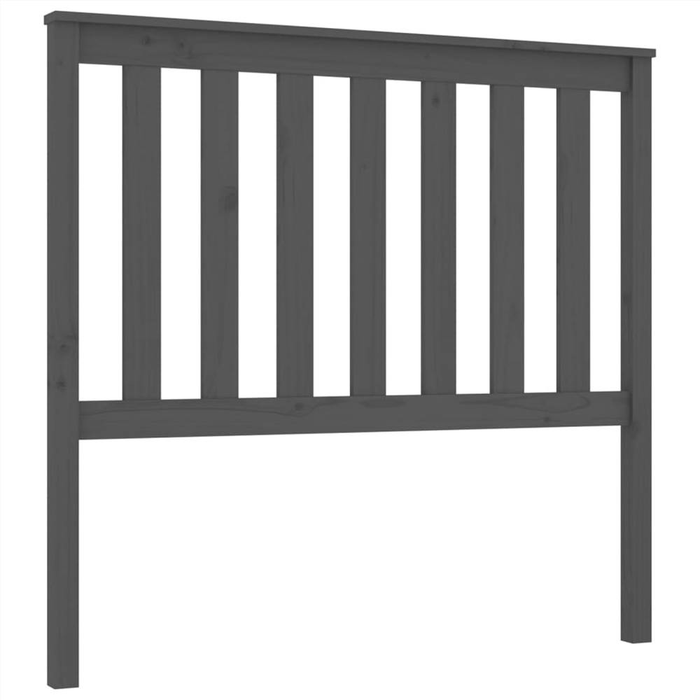 Bed Headboard Grey 106x6x101 cm Solid Wood Pine