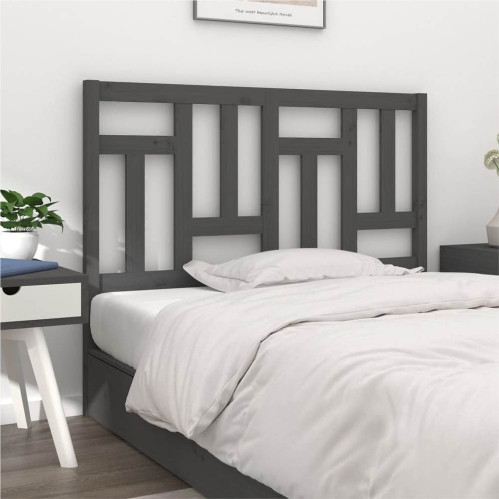 

Bed Headboard Grey 140.5x4x100 cm Solid Wood Pine