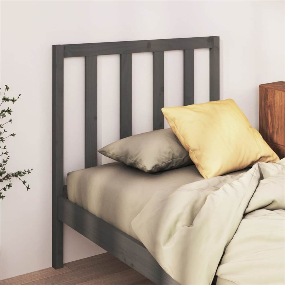 

Bed Headboard Grey 81x4x100 cm Solid Wood Pine