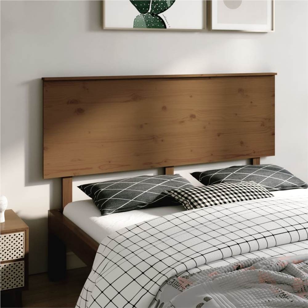 

Bed Headboard Honey Brown 164x6x82.5 cm Solid Wood Pine