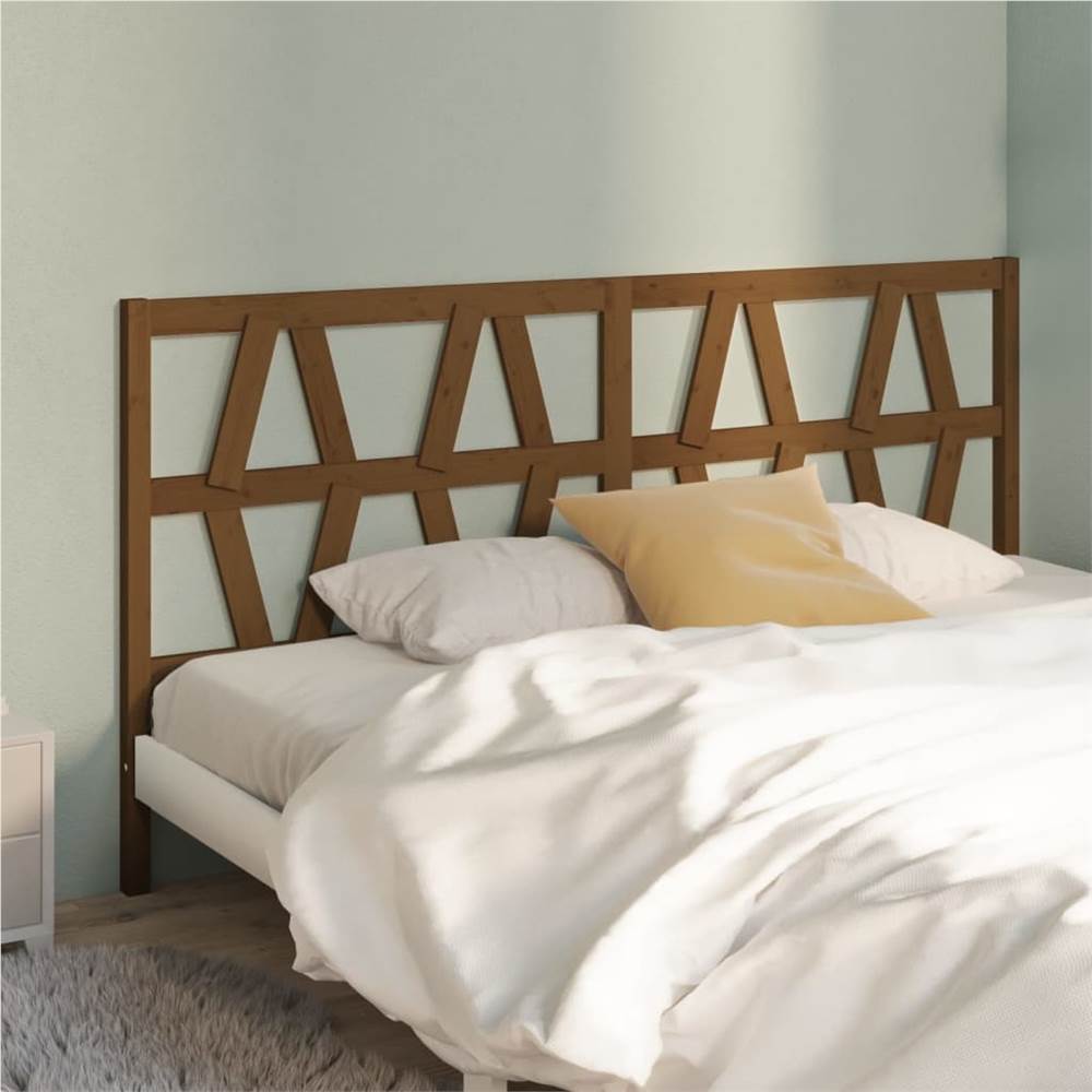 Bed Headboard Honey Brown 206x4x100 cm Solid Wood Pine