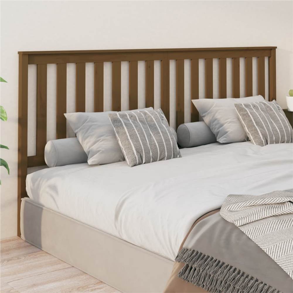 Bed Headboard Honey Brown 206x6x101 cm Solid Wood Pine