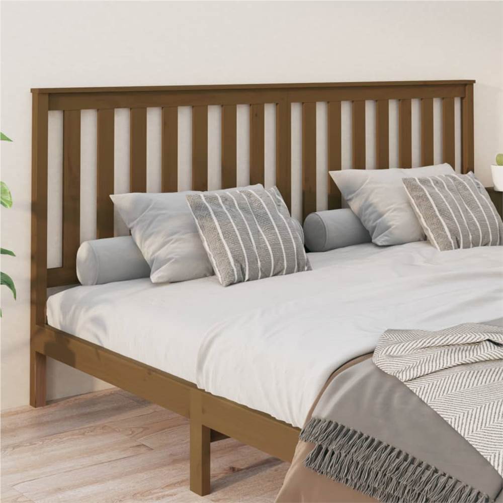 Bed Headboard Honey Brown 206x6x101 cm Solid Wood Pine