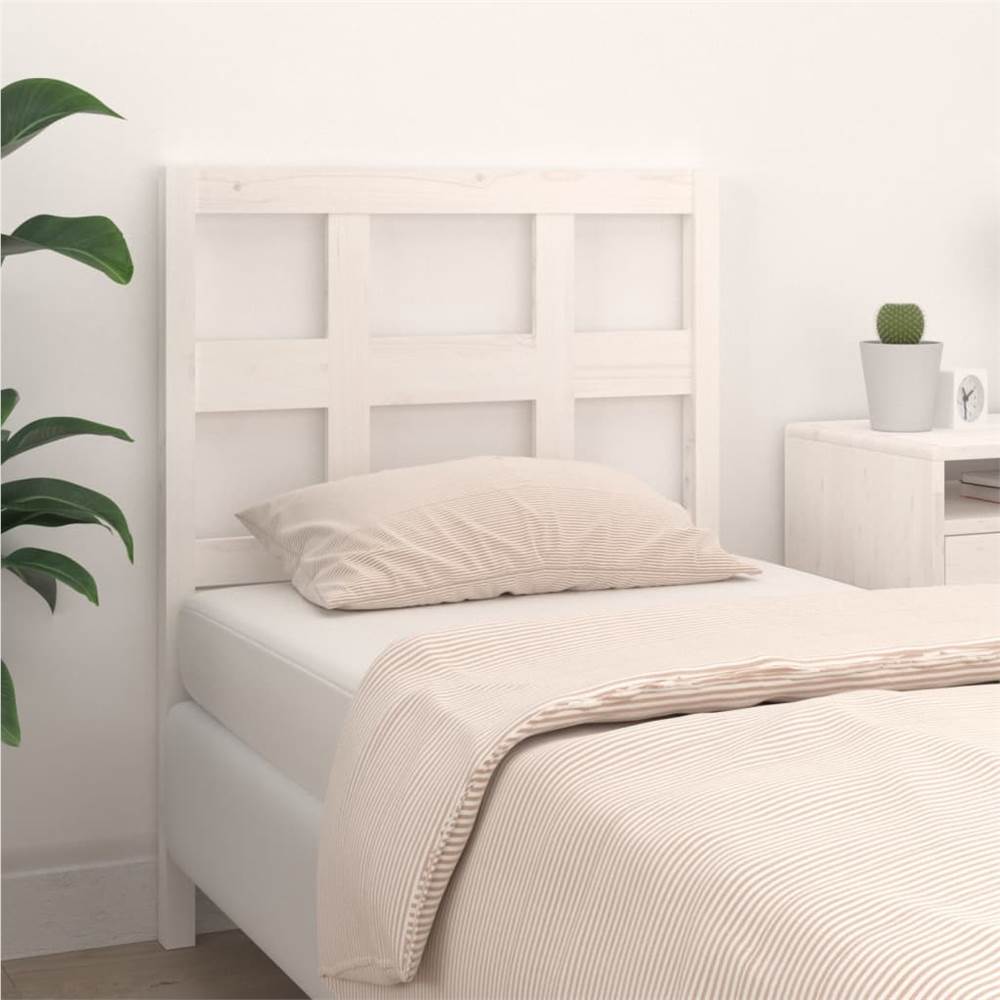 Bed Headboard White 105.5x4x100 cm Solid Wood Pine