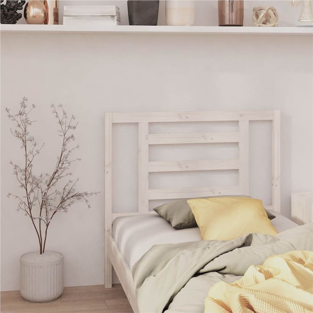 

Bed Headboard White 106x4x100 cm Solid Wood Pine