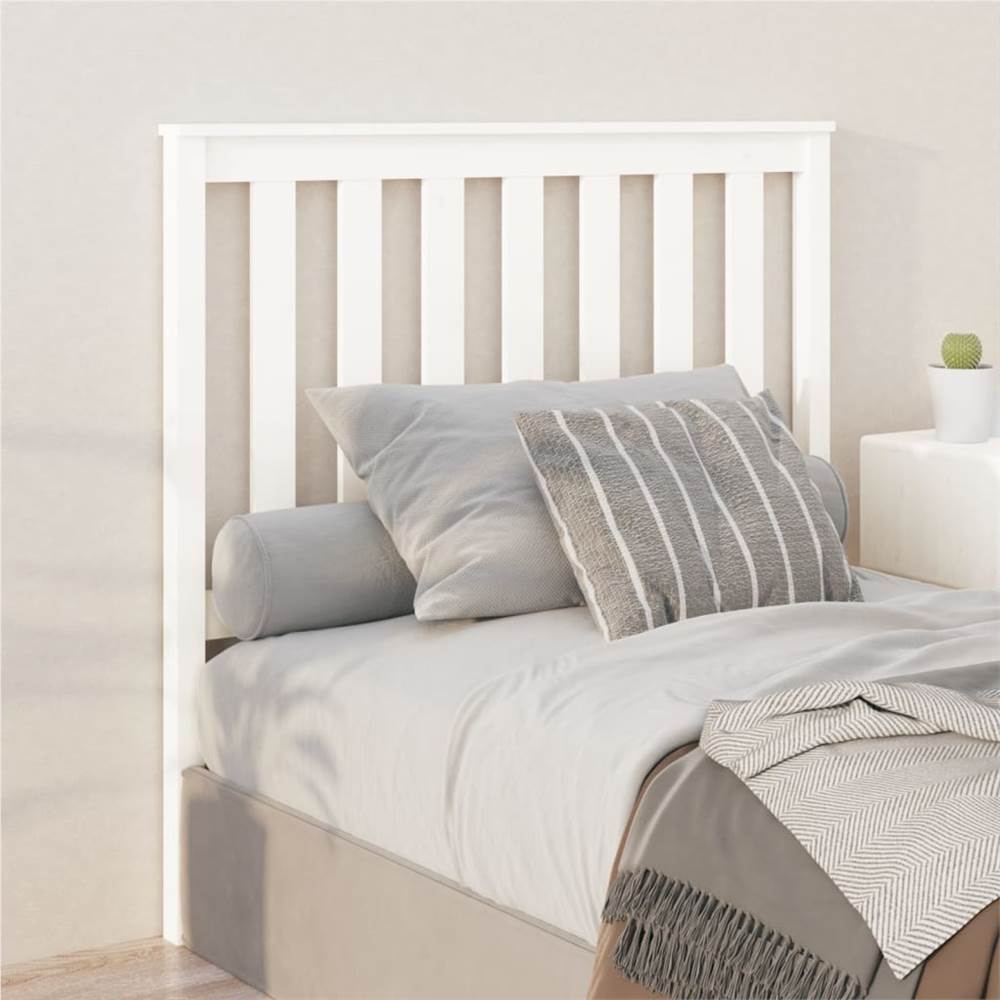 Bed Headboard White 106x6x101 cm Solid Wood Pine