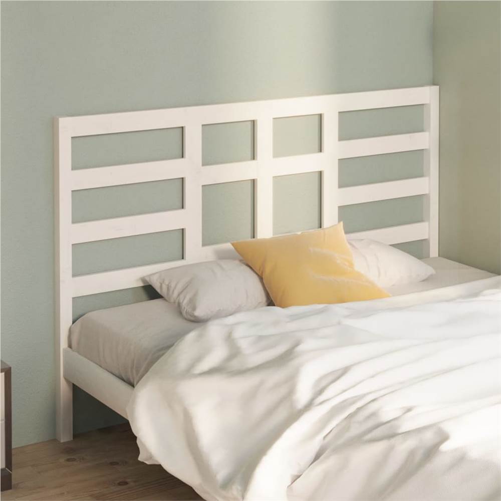 Bed Headboard White 126x4x104 cm Solid Wood Pine