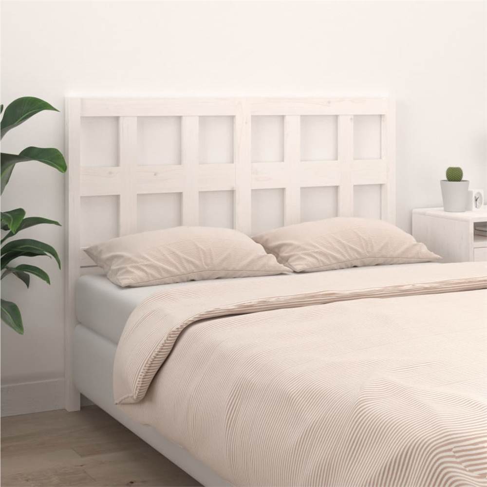 Bed Headboard White 140.5x4x100 cm Solid Wood Pine