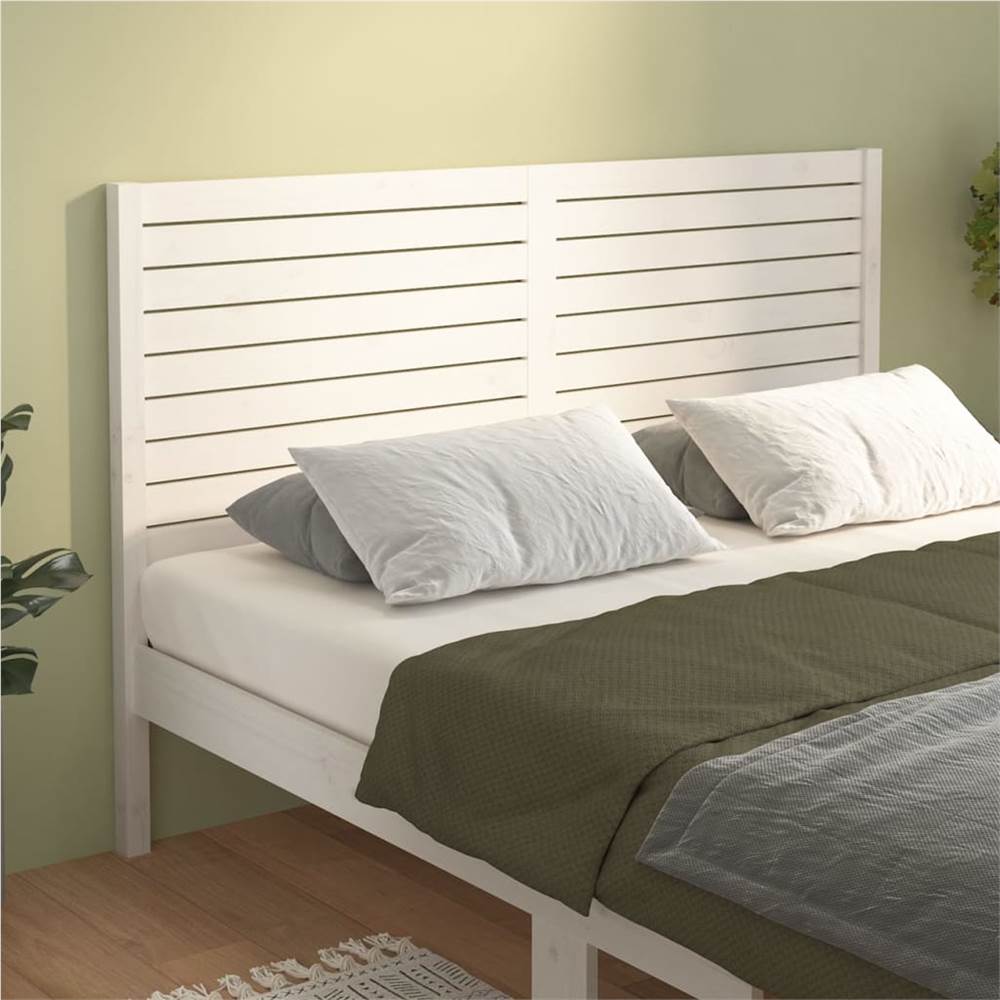 Bed Headboard White 166x4x100 cm Solid Wood Pine
