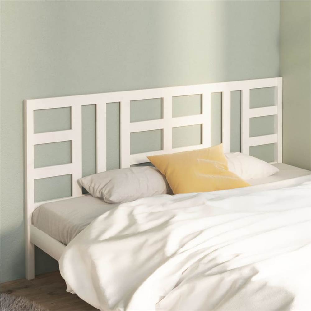 

Bed Headboard White 206x4x100 cm Solid Wood Pine