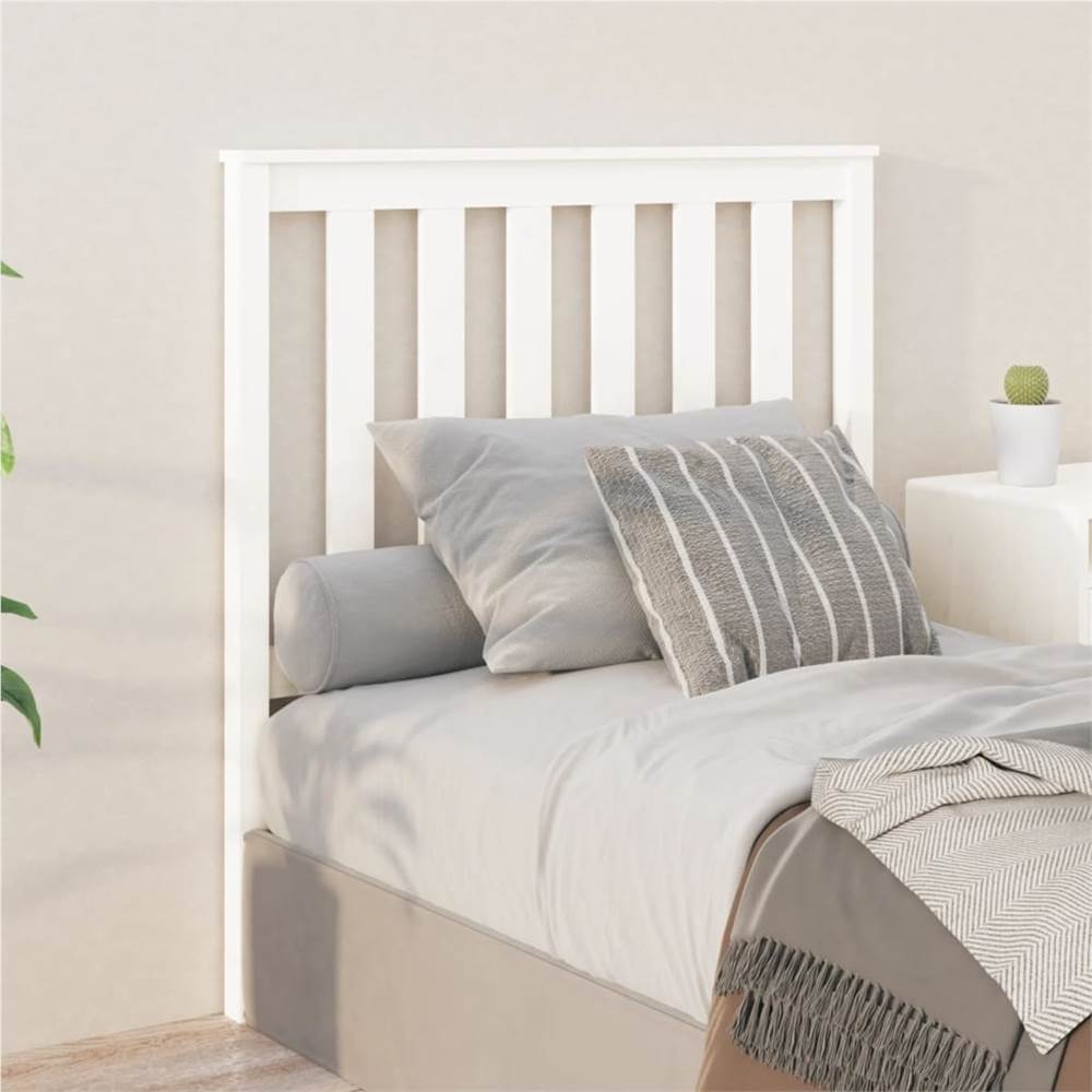 Bed Headboard White 96x6x101 cm Solid Wood Pine
