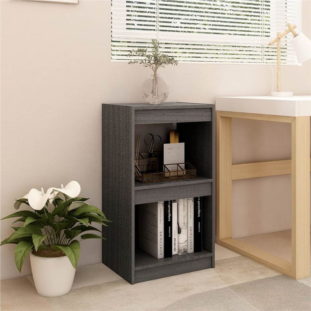 Book Cabinet Grey 40x30x71.5 cm Solid Pinewood