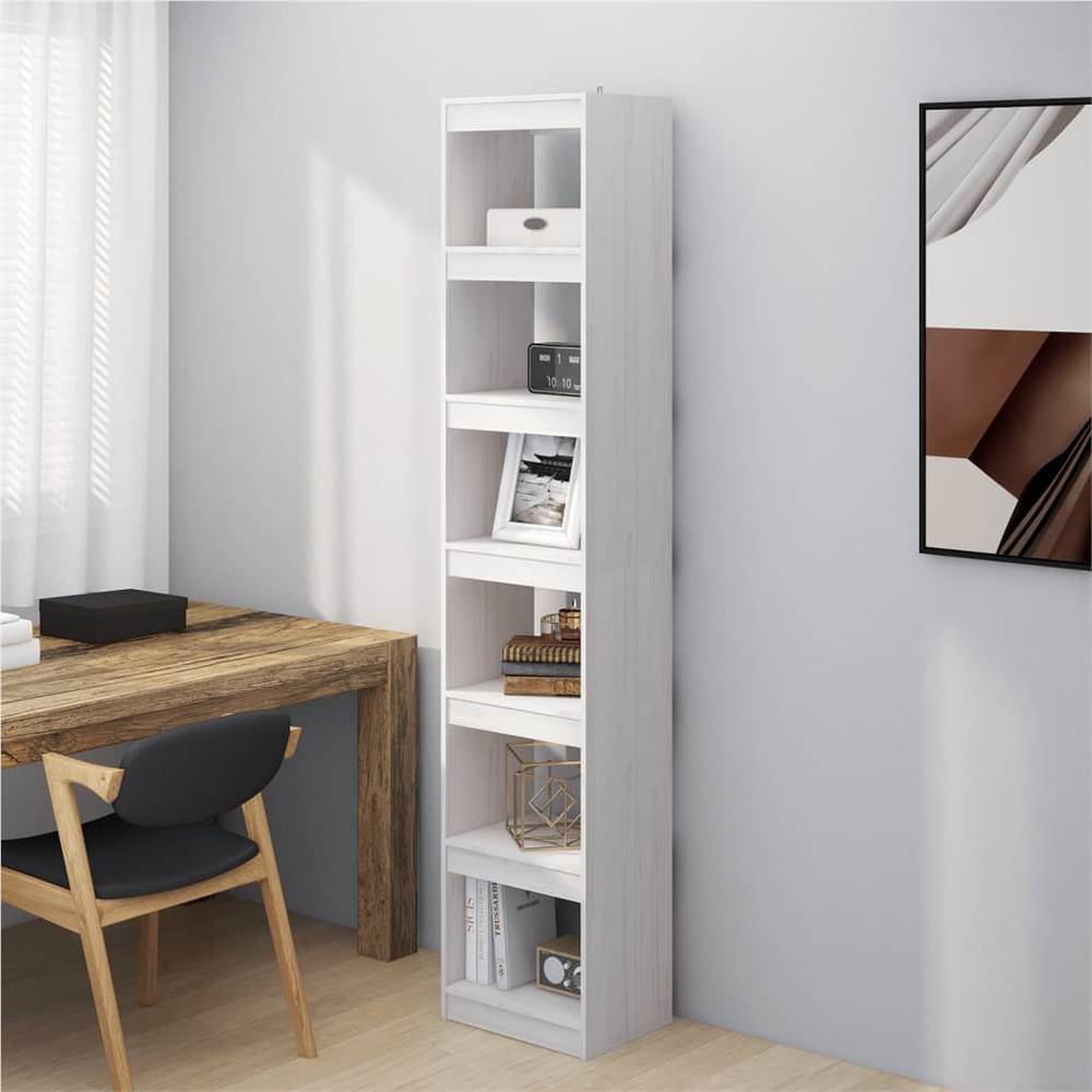 

Book Cabinet/Room Divider White 40x30x199 cm Solid Pinewood