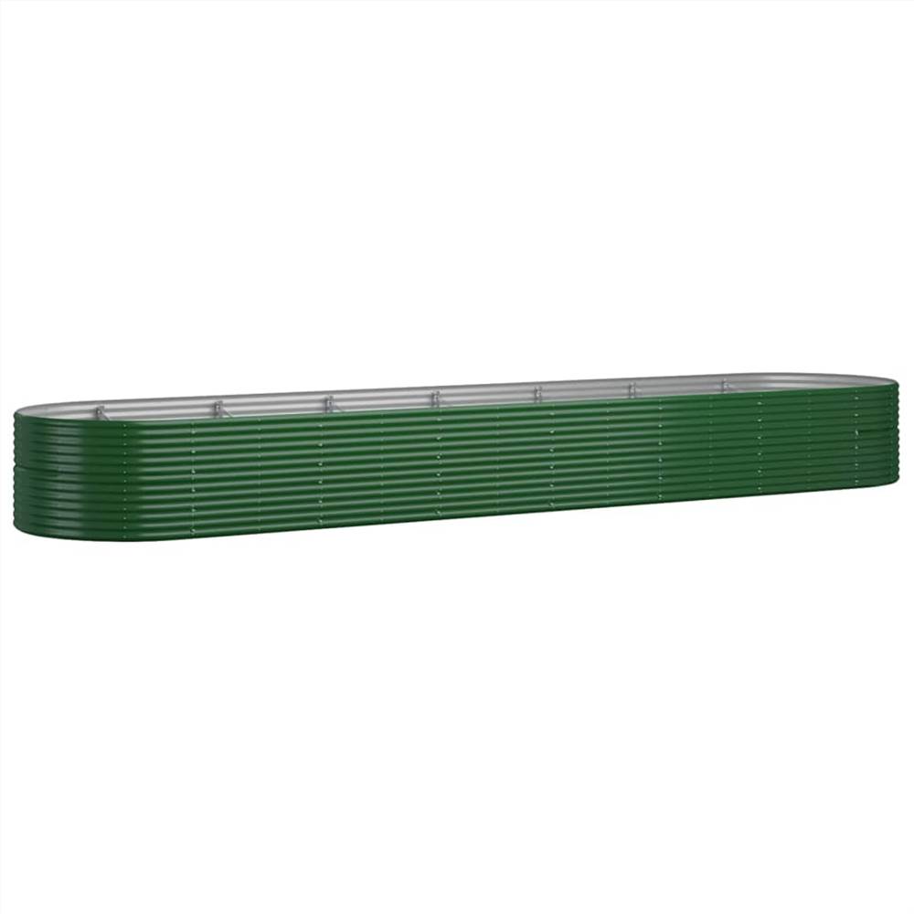 Garden Planter Powder-coated Steel 584x140x68 cm Green