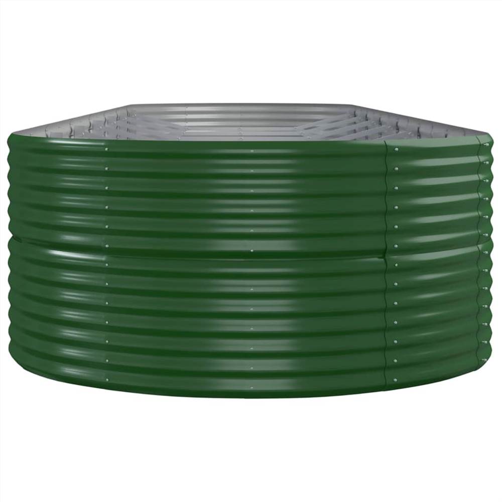 Garden Planter Powder-coated Steel 584x140x68 cm Green