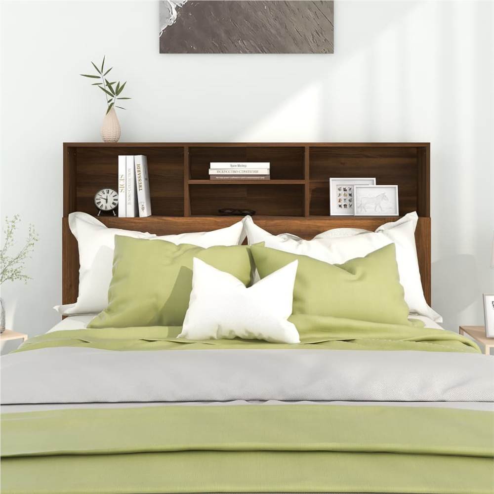 Headboard Cabinet Brown Oak 140x19x103.5 Cm 8 Headboard Cabinet Brown Oak 140x19x103.5 cm