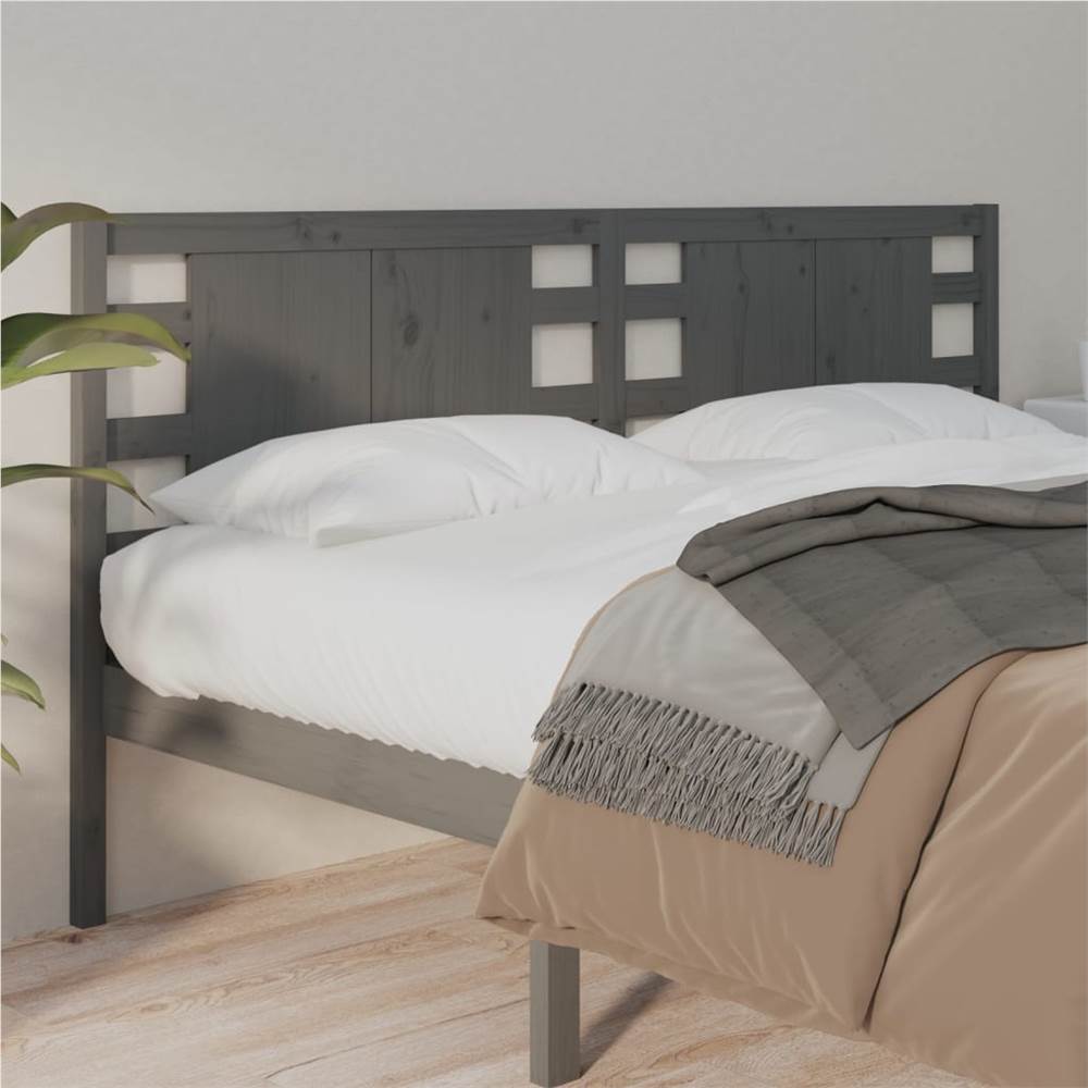 

Headboard Grey 141x4x100 cm Solid Wood Pine