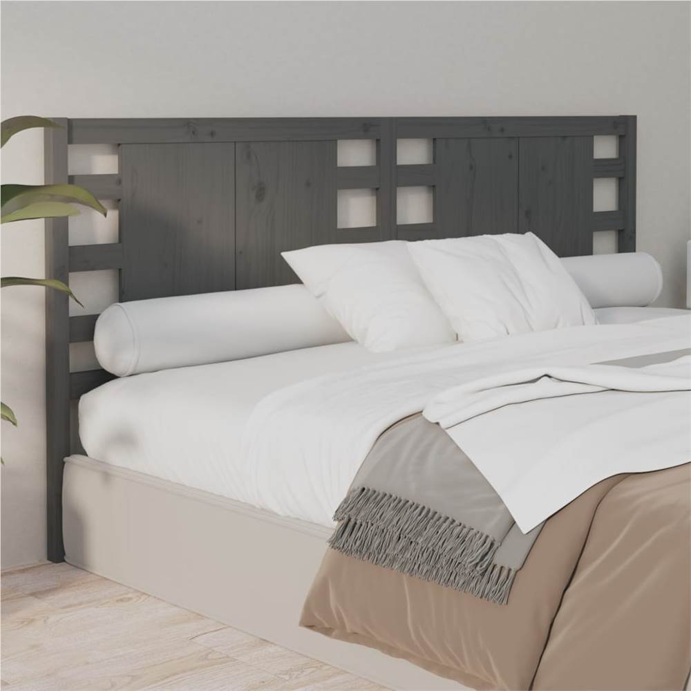 Headboard Grey 146x4x100 Cm Solid Wood Pine 10 Headboard Grey 146x4x100 cm Solid Wood Pine