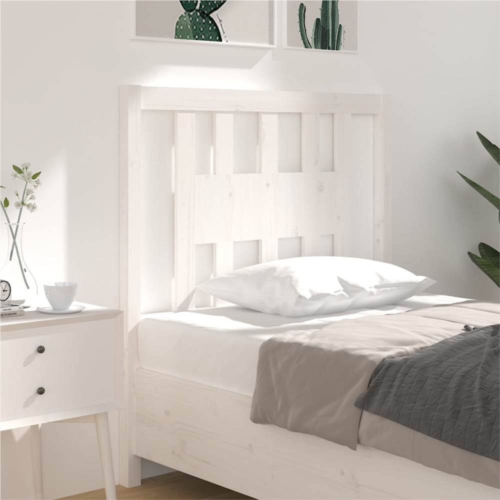 

Headboard White 106x4x100 cm Solid Wood Pine