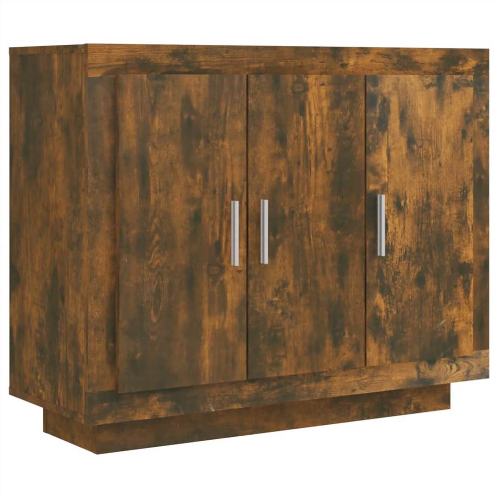 Sideboard Smoked Oak 92x35x75 Cm Engineered Wood 7 Sideboard Smoked Oak 92x35x75 cm Engineered Wood