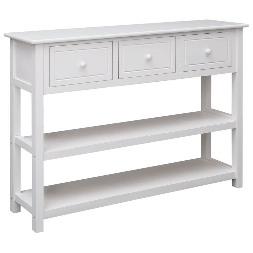 Sideboard White 108x30x76 cm Solid Wood Paulownia