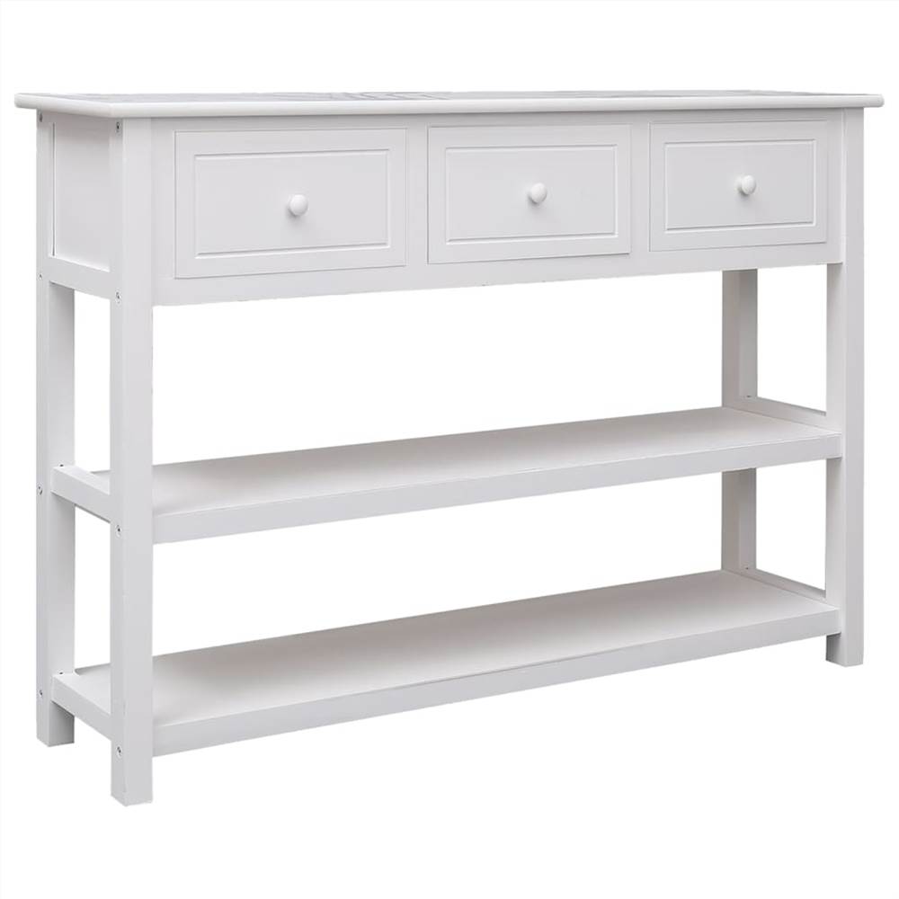 Sideboard White 108x30x76 Cm Solid Wood Paulownia 13 Sideboard White 108x30x76 cm Solid Wood Paulownia
