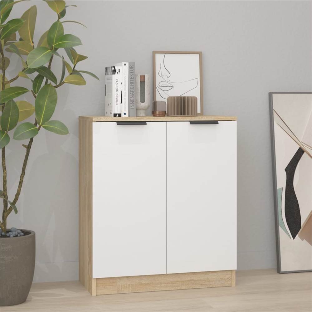 

Sideboard White&Sonoma Oak 60x30x70 cm Engineered Wood