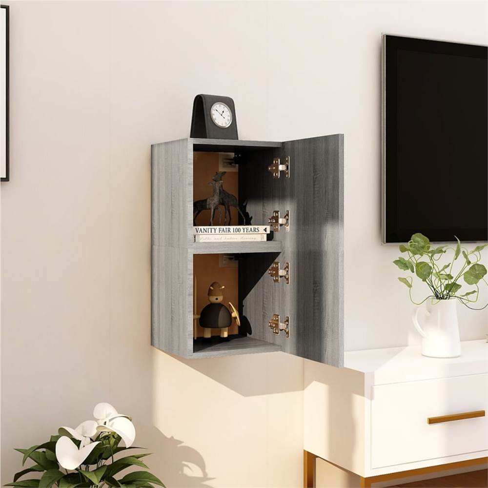 

Wall Mounted TV Cabinet 2 pcs Grey Sonoma 30.5x30x30 cm