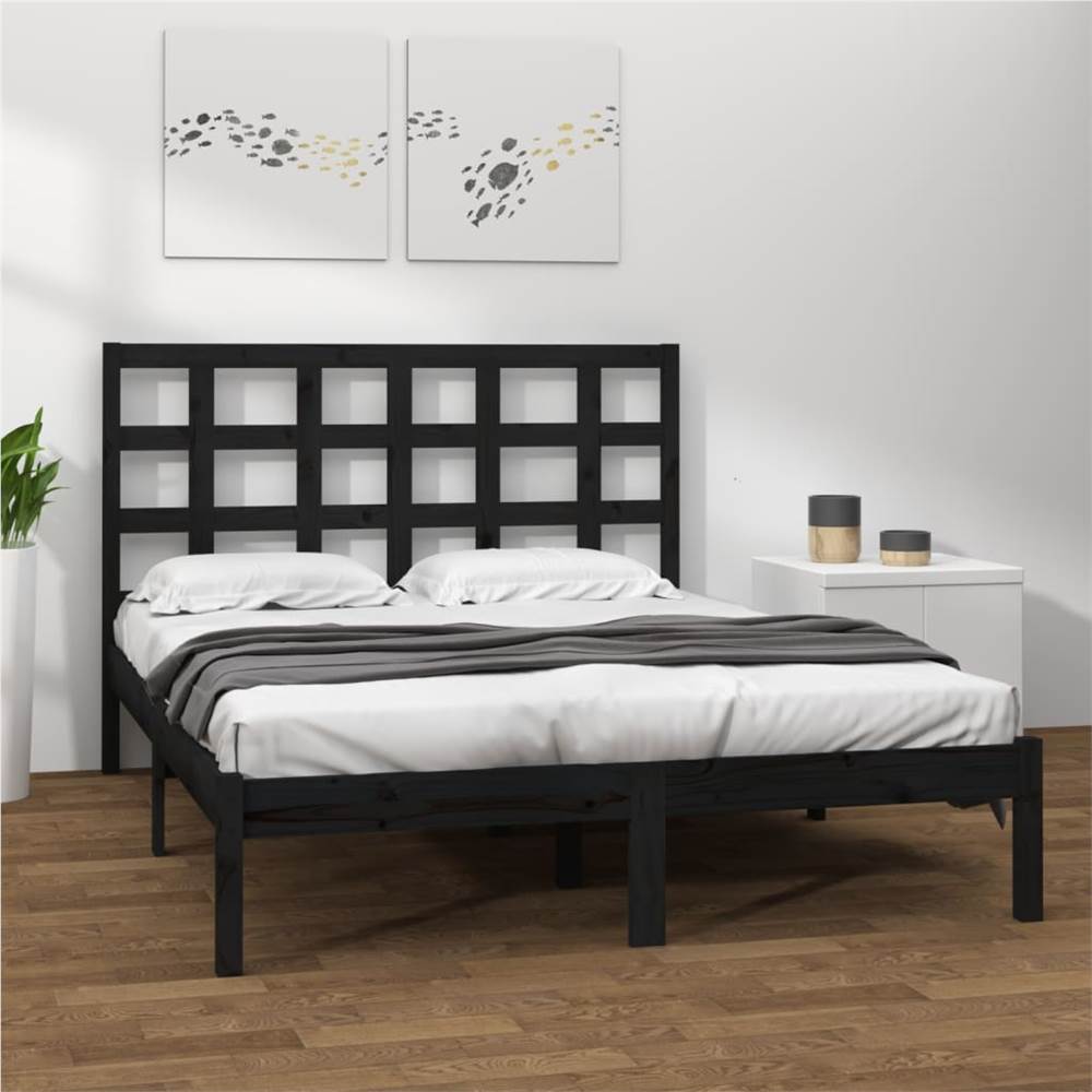 

Bed Frame Black Solid Wood 200x200 cm