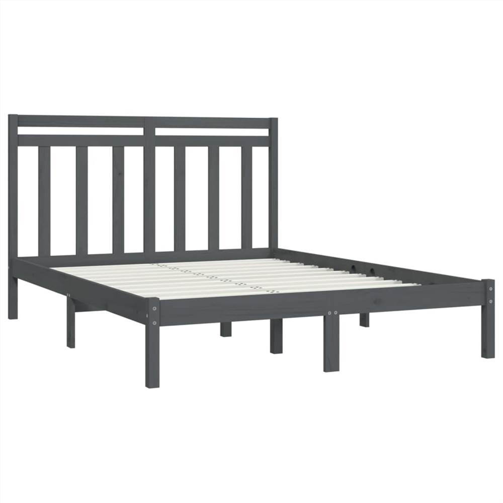 Bed Frame Grey Solid Wood 160x200 Cm 9 Bed Frame Grey Solid Wood 160x200 cm