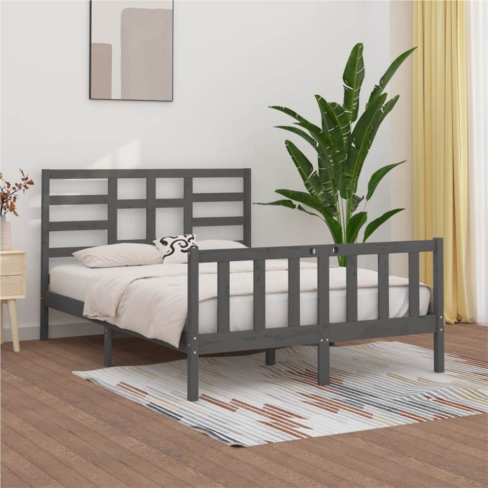 

Bed Frame Grey Solid Wood Pine 120x200 cm