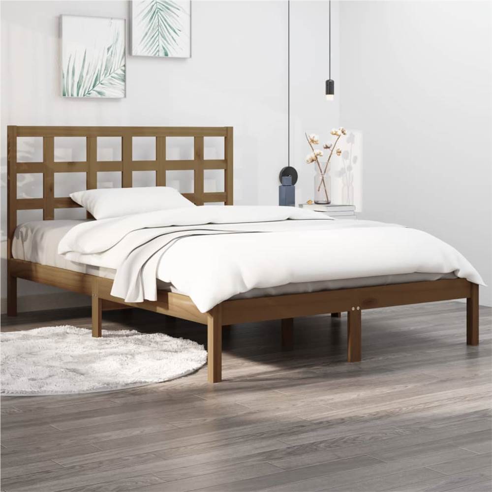 

Bed Frame Honey Brown Solid Wood 160x200 cm