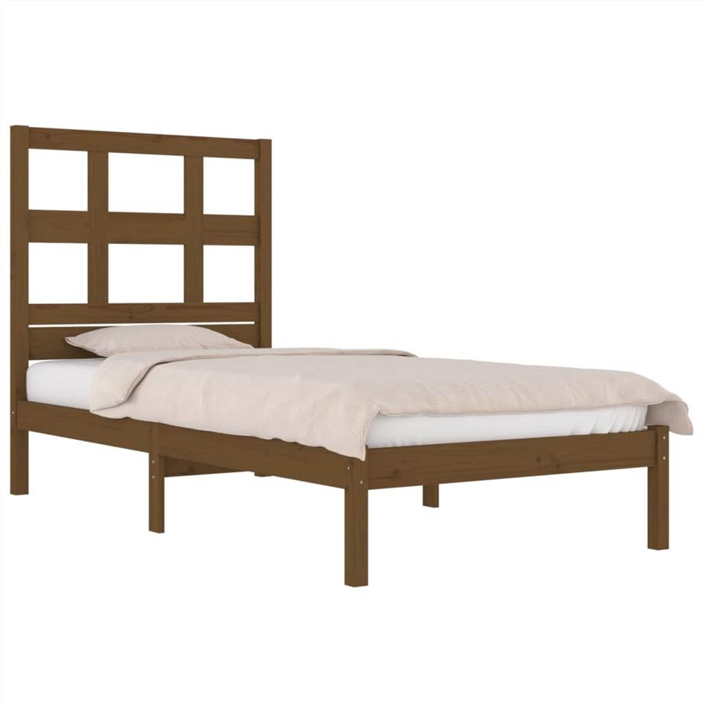 Bed Frame Honey Brown Solid Wood 75x190 cm 2FT6 Small Single