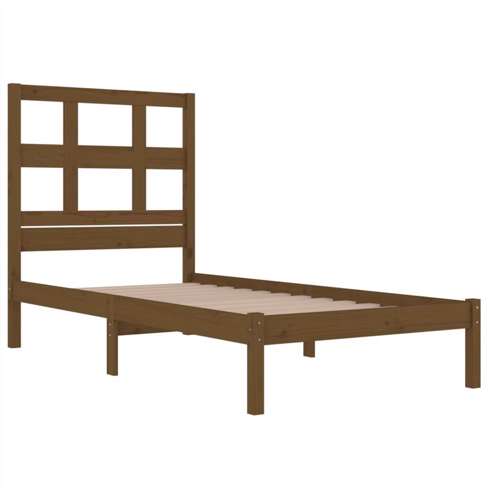 Bed Frame Honey Brown Solid Wood 75x190 cm 2FT6 Small Single