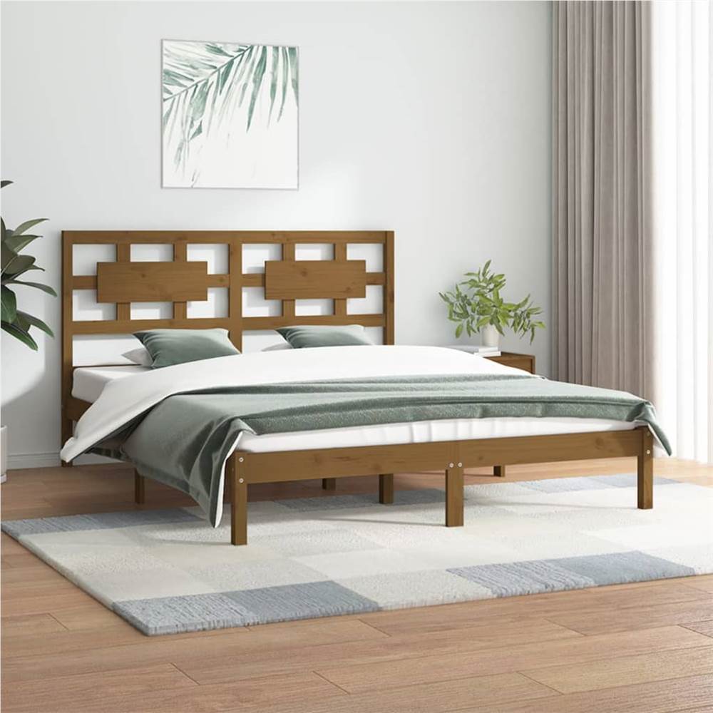 

Bed Frame Honey Brown Solid Wood Pine 160x200 cm