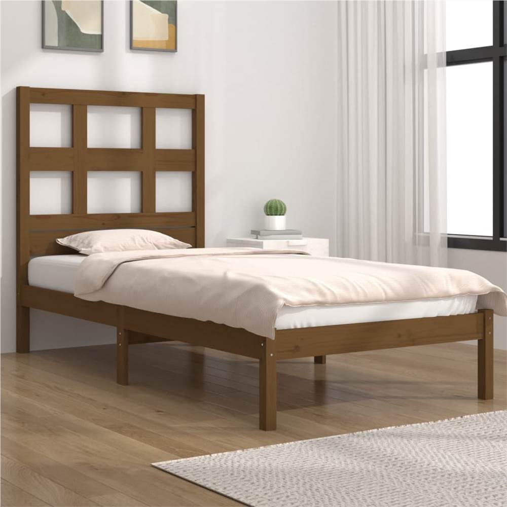 

Bed Frame Honey Brown Solid Wood Pine 90x200 cm