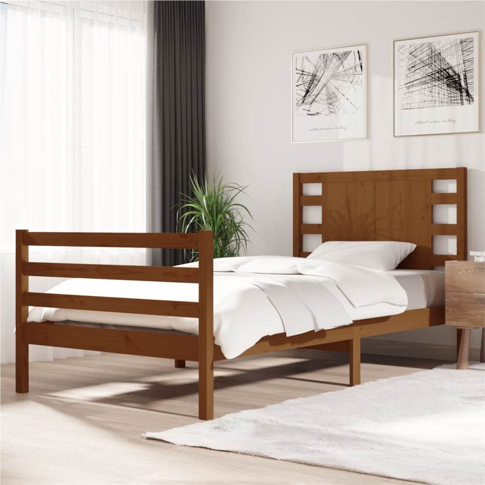 

Bed Frame Honey Brown Solid Wood Pine 90x200 cm